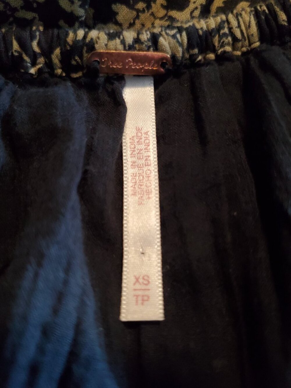 Free People Black Brown Floral Maxi Dress Boho Off Shoulder Open Back Cotton - Picture 4 of 16